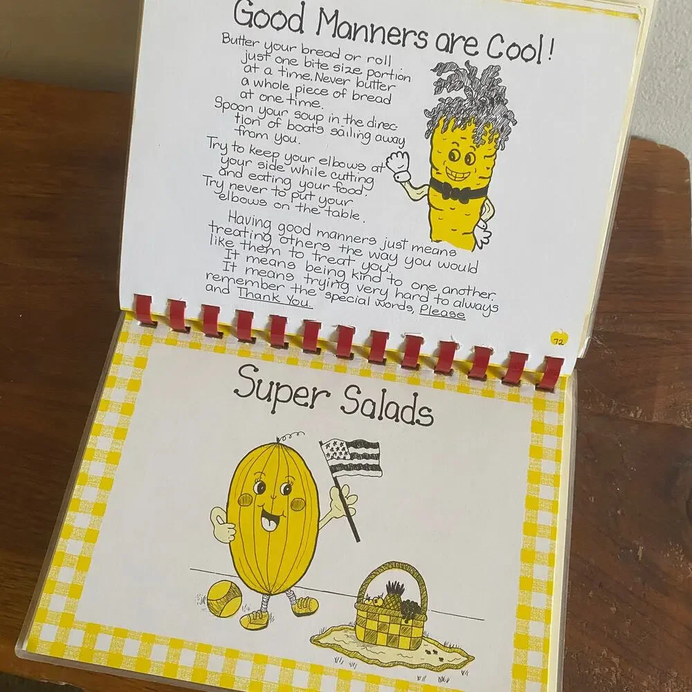 Vintage 1989 Come Cook With Me Kids Spiral Picture Cook Book